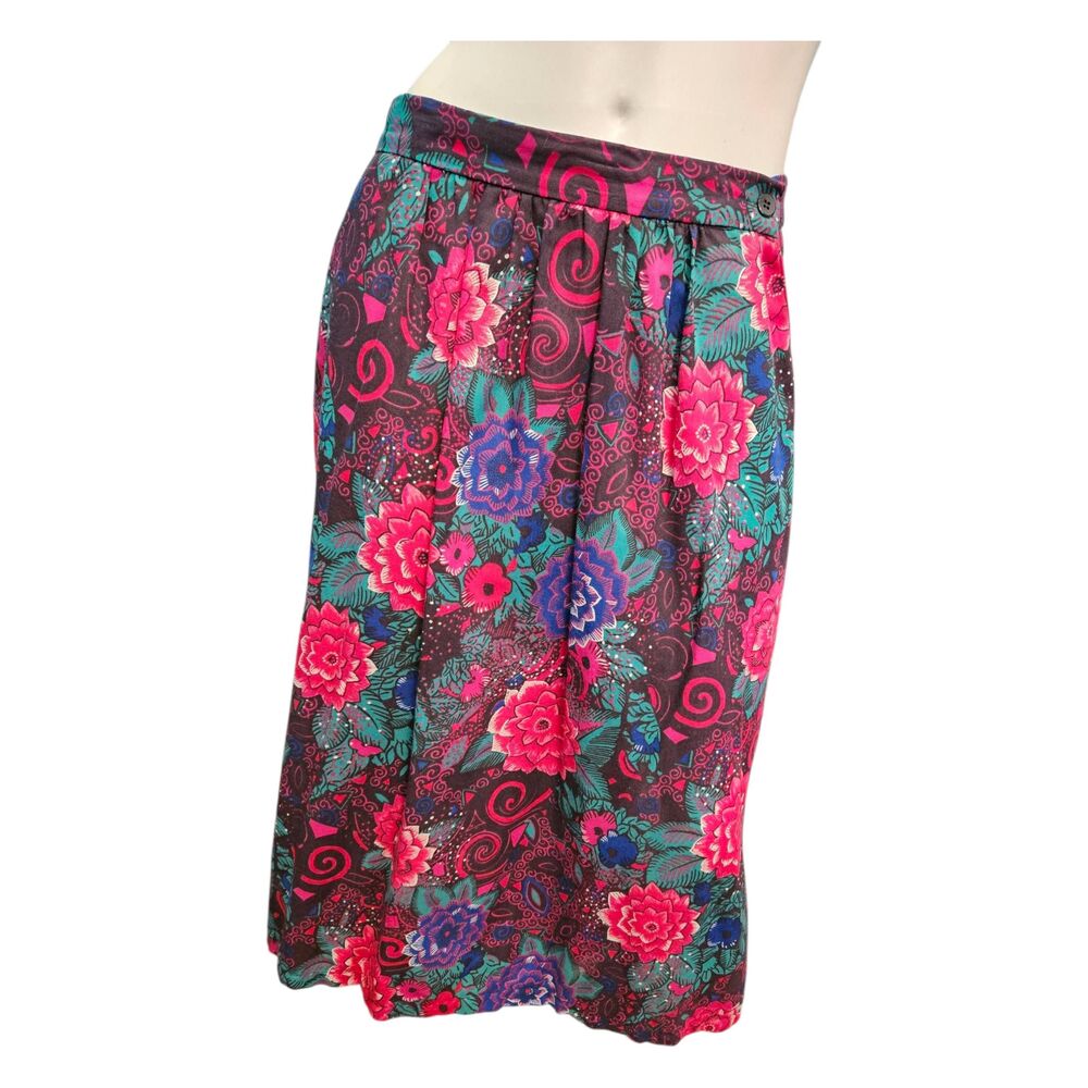Cape Code Match Mates Vintage 80's Pink Floral Skirt Womens size 18